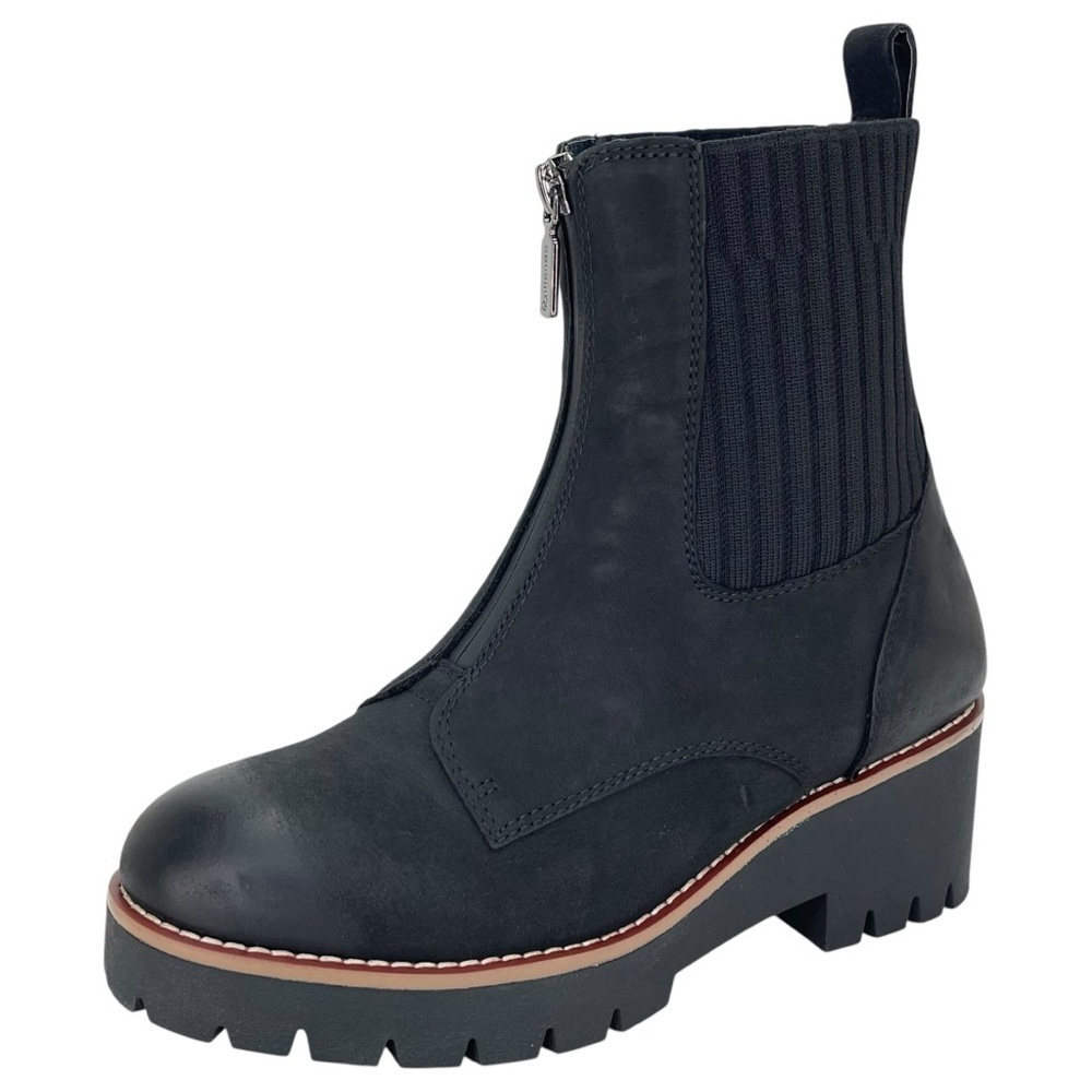 Aqua College Dream Black Nubuck Leather Waterproof Womens Ankle Boots Size 6.5M - Picture 2 of 13